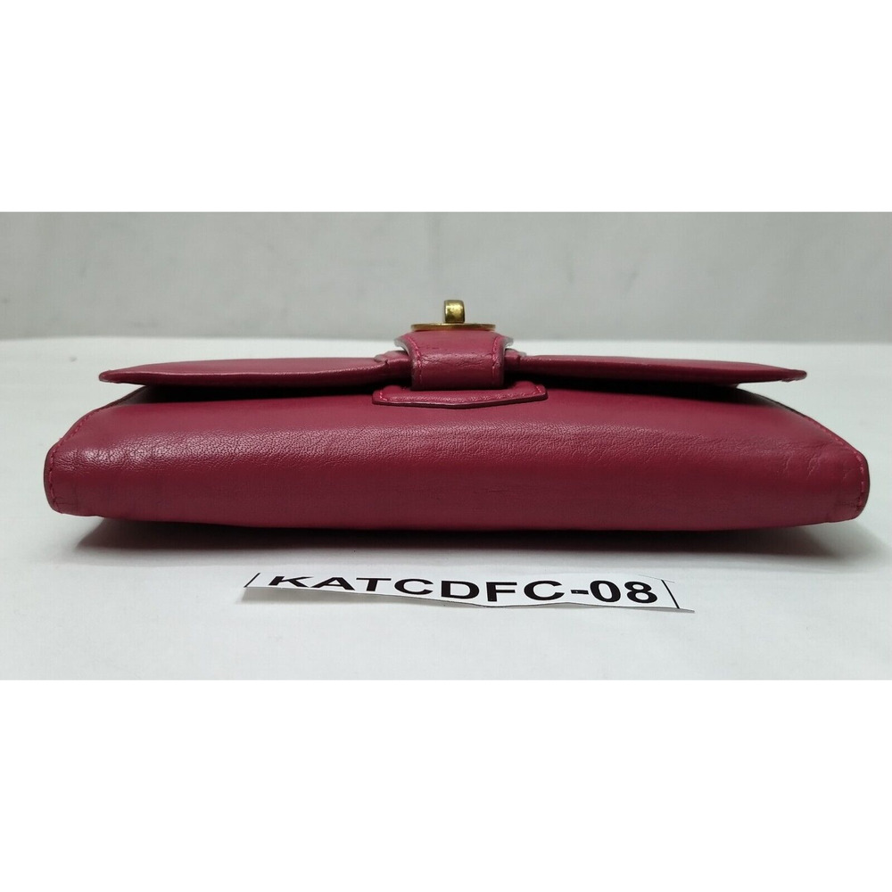 Marc by Marc Jacobs Red Leather Turnlock Credit Card ID Windows Trifold Wallet - Picture 5 of 16